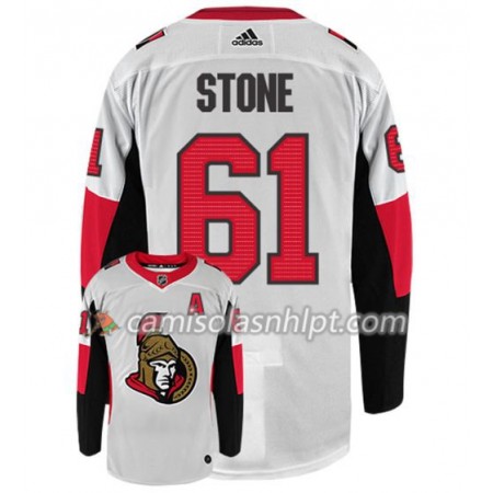 Camisola Ottawa Senators MARK STONE 61 Adidas Branco Authentic - Homem
